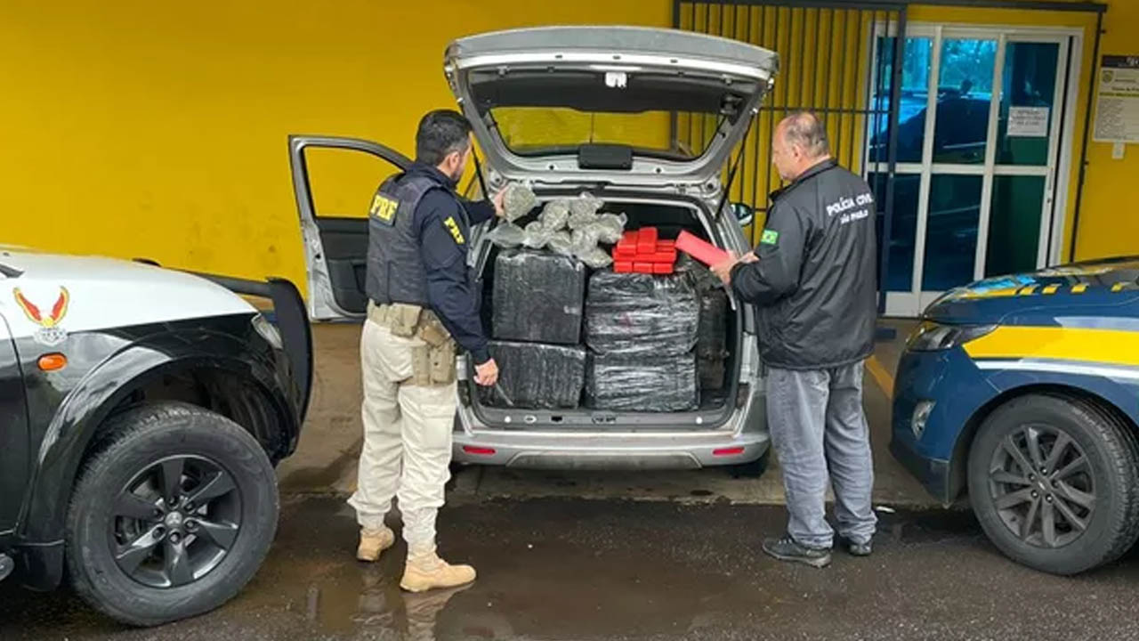 Casal é preso com quase 300 quilos de drogas embaladas à vácuo