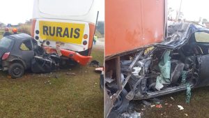 Motorista bate em ônibus e morre, em Itu