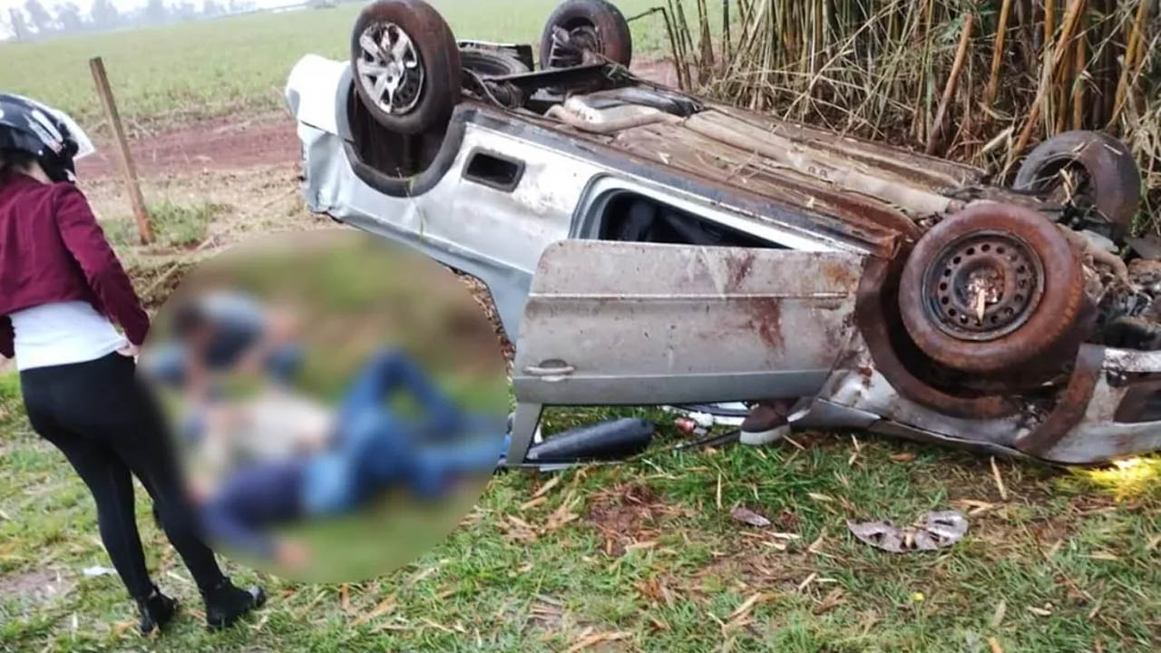 Capotamento em Laranjal Paulista deixa três feridos