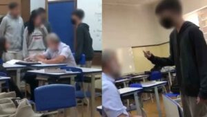 Durante discussão, aluno tenta derrubar professor de cadeira dentro de sala de aula em Assis