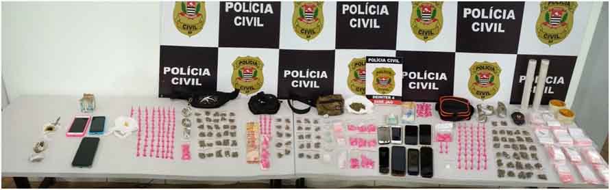 1 Policia Civil prende cinco pessoas e apreende dois adolescentes por trafico de drogas em Jau